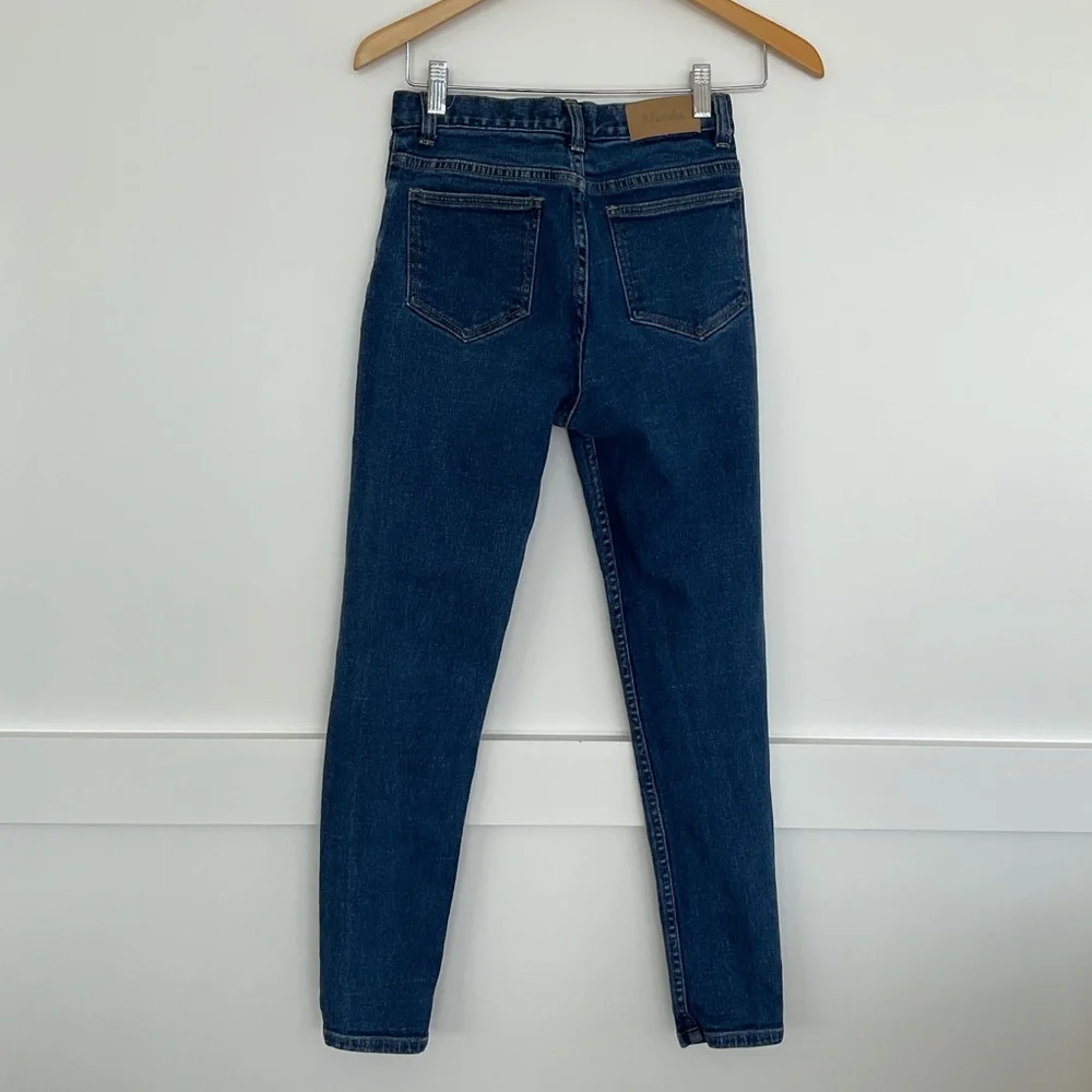 Afends Dark Wash Junky Skinny Mid Rise Jeans - Picture 3 of 8